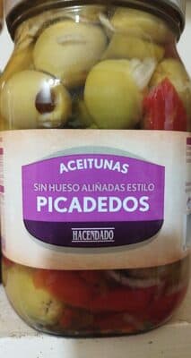 Aceitunas sin hueso aliñadas estilo picadedos