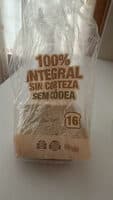 Pan de molde 100% integral sin corteza