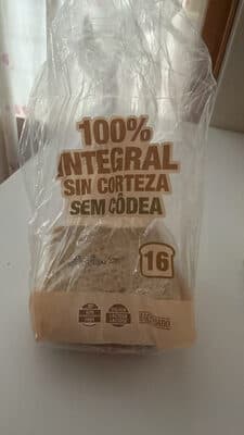 Pan de molde 100% integral sin corteza
