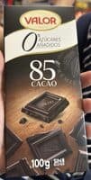 Chocolate 85% Cacao 0% Azúcares Añadidos