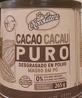 Cacao puro desgrasado en polvo