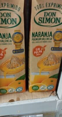 Zumo naranja sin pulpa