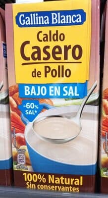 Caldo casero de pollo bajo en sal30/4