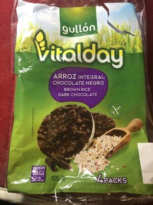 Vitalday Tortitas de Arroz Integral con Chocolate Negro