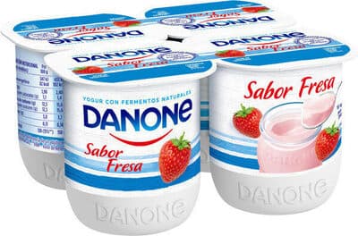 yogur fresa Danone por cuatro