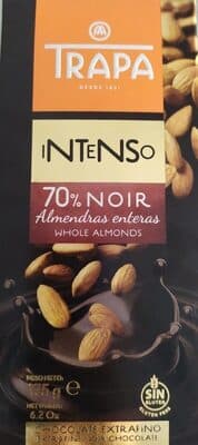 Chocolate negro 70% almendras enteras