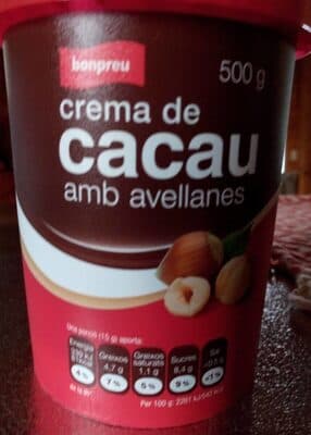 Crema de cacau amb avellanes