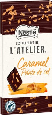 NESTLE L'ATELIER Tablette Chocolat noir caramel pointe de sel- 100g