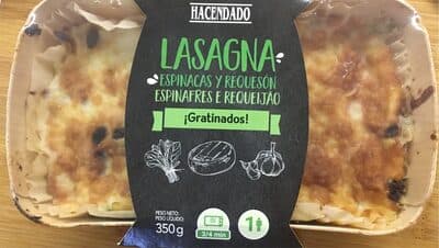 Lasagna espinacas y requesón