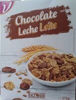 Copos de trigo integral y arroz con chocolate con leche