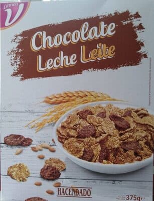 Copos de trigo integral y arroz con chocolate con leche