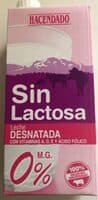 Leche desnatada sin lactosa