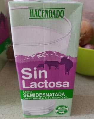 Leche semidestanada sin lactosa