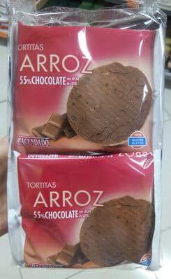 Tortitas de arroz con chocolate con leche