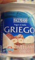 Yogures griego avellana cacao hacendado