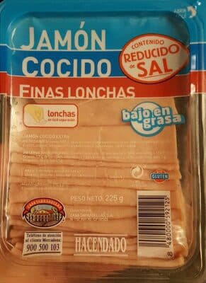 Jamón cocido finas lonchas bajo en sal