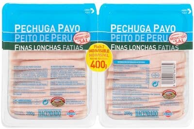 Pechuga de pavo reducido en sal finas lonchas