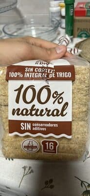 Pan de molde integral sin corteza
