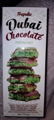 Tablette de chocolat au lait fourré à la crème de pistache et au Knafeh croustillant Dubaï