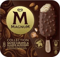 Magnum Glace Bâtonnet Caramel Salé & Amandes Caramélisées 3x90ml