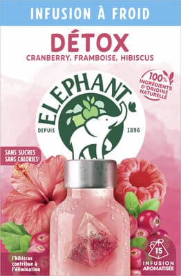 Infusion à froid Detox cranberry framboise hibiscus