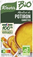 Knorr Soupe Liquide Bio Mouliné de Potiron Carottes 1L