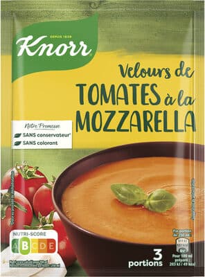 Velours de tomate à la mozzarella