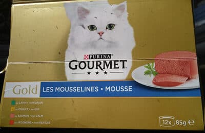 Gourmet Gold Mousse Kattenvoer nat met Kip, Zalm, Niertjes en Konijn