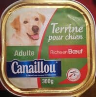 Terrine pour chien riche en boeuf