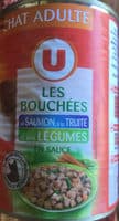 Les Bouchées au saumon, à la truite et aux légumes en sauce