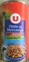 Pâtée et morceaux au bœuf et aux carottes