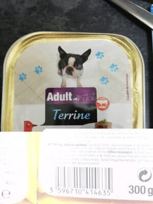 Terrine "coeur aux légumes" au boeuf et à la ratatouille 300gAdult, petit chien
