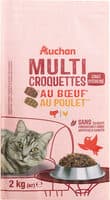 Multi croquettes au bœuf* et au poulet** pour chat stérilisé