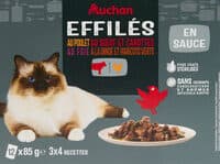 Efillés en sauce au poulet, au foie, au bœuf et carottes, à la dinde et haricots verts