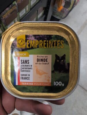 Terrine riche en dinde et au bœuf pour chat senior