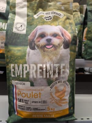 Croquettes poulet céréales, chien senior petite race