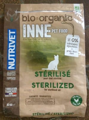 Bio organic pet food pour chat stérilisé
