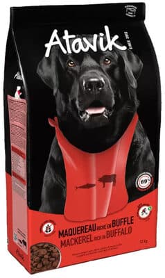 Croquettes chien sans céréales Maquereau riche en Buffle