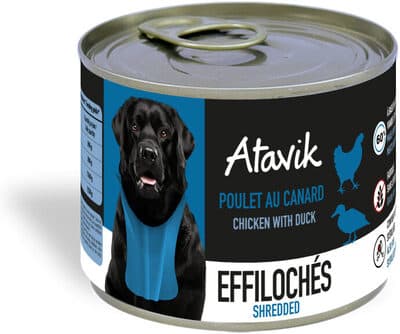 Pâtée pour chien - Effilochés - Poulet au canard