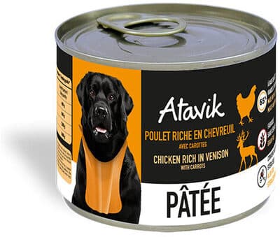 Pâtée pour chien - Poulet riche en Chevreuil avec carottes