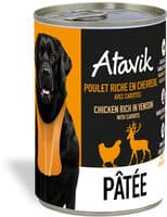 Pâtée pour chien - Poulet riche en Chevreuil avec carottes