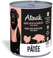 Pâtée pour chien - Dinde riche en Sanglier avec potiron