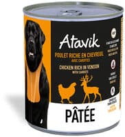 Pâtée pour chien - Poulet riche en Chevreuil avec carottes