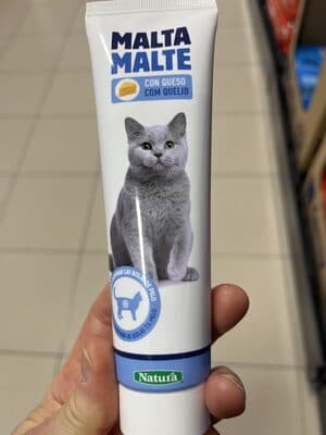 Malta para gato con queso