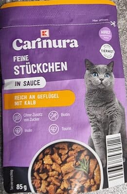 Nasfutter Reich an Geflügel mit Kalb Feine Stückchen in Sauce