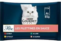 Gourmet Perle Mini Filets In Saus, Volledig Nat Diervoeder Voor Volwassen Katten, Met Kip, Met Rund, Met Konijn, Met Zalm, 85g Maaltijdzakje