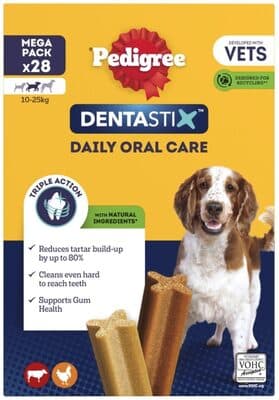 DentaStix Medium Dog Dental Chews 28 Stick