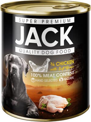 Jack canned dog food 3/4 chicken 800g