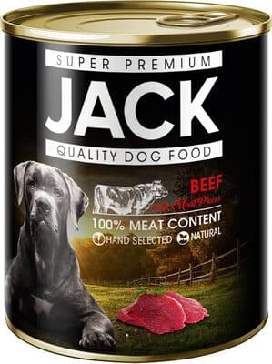 Jack canned dog food beef 800g