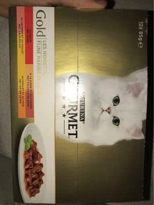 Gourmet Gold Fijne Hapjes Kattenvoer nat met Rund, Kalkoen, Zalm en Kip